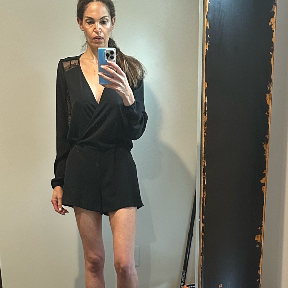 Parker lace and silk romper